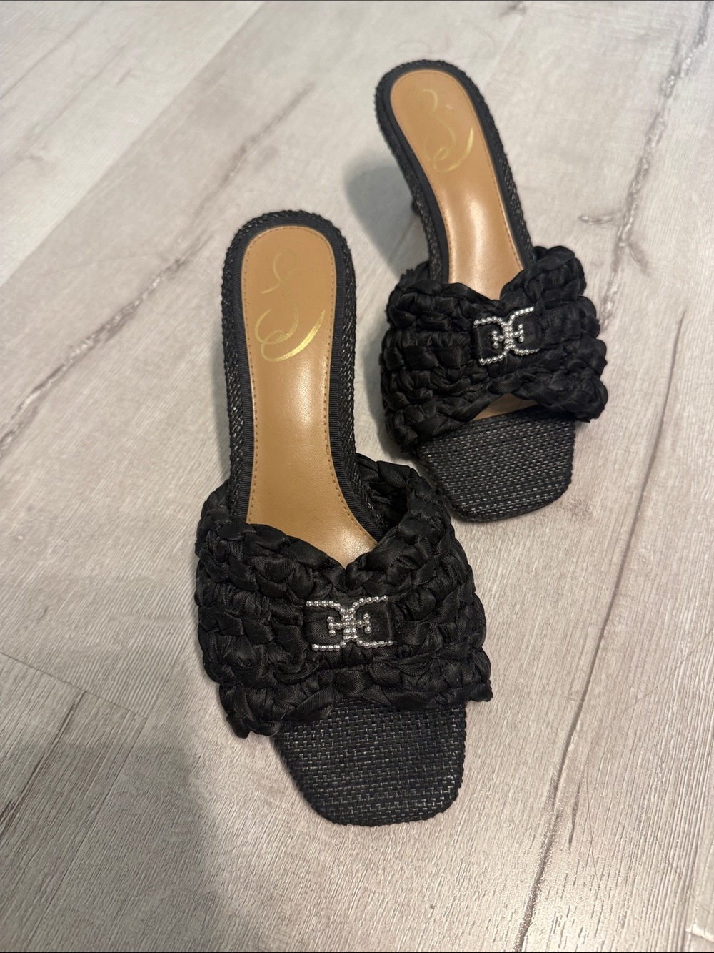 Sam Edelman Black Braided Kitten Heels